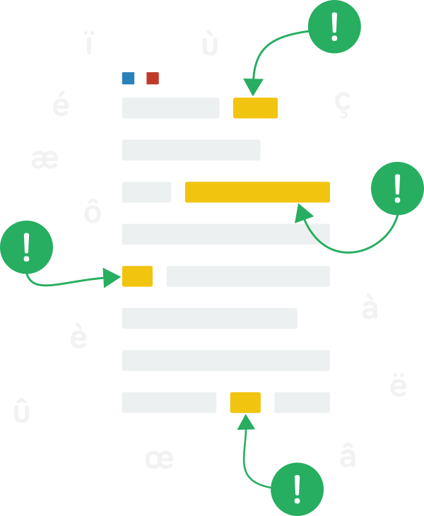 expression errors and typos in French content